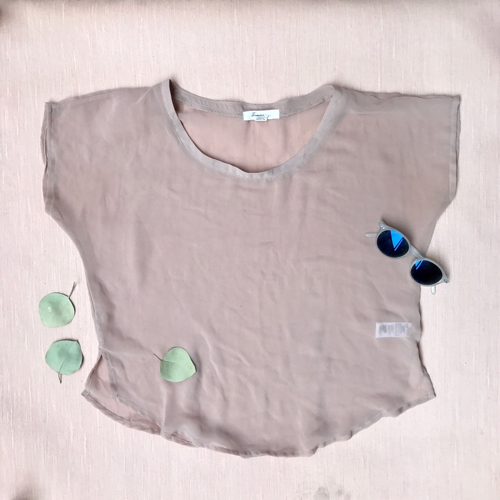 Chiffon Nude Dolman Tee Tunic | Forever 21